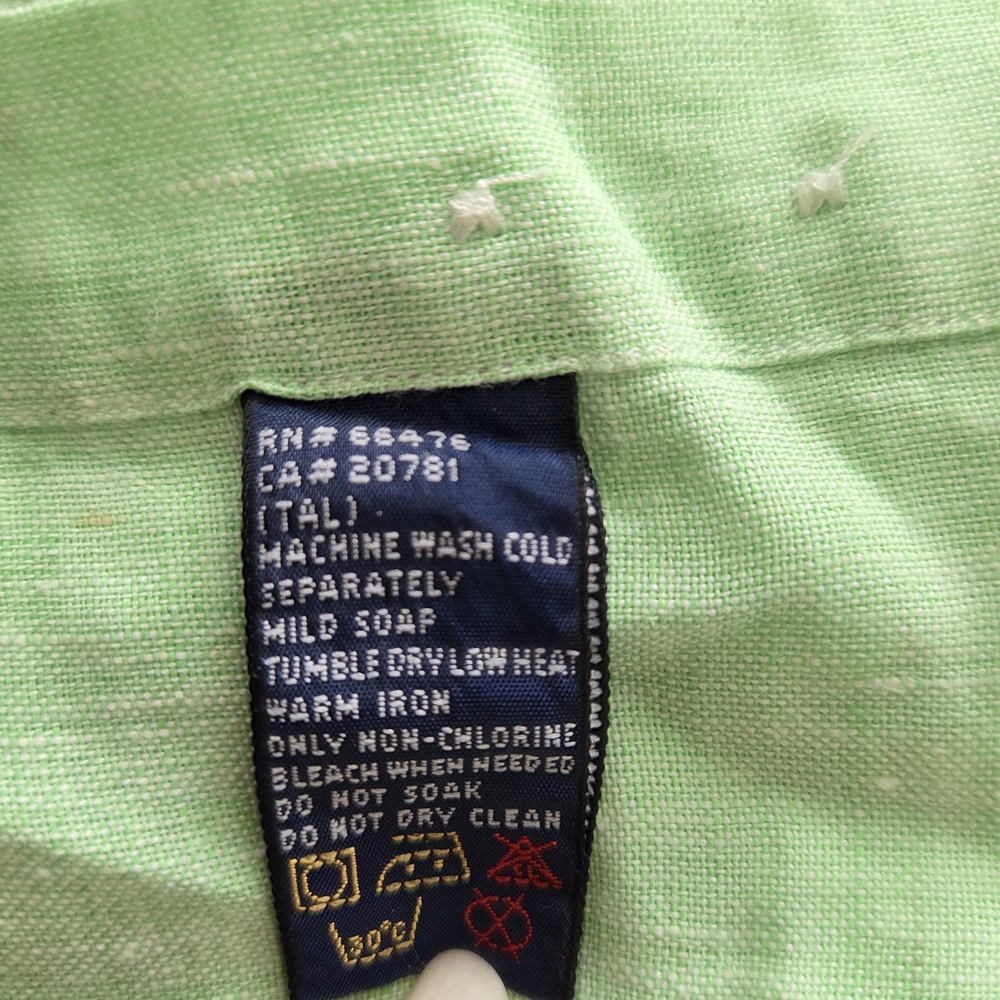 Vtg & NWT Tommy Hilfiger Light Green 100% Linen Top (Cover-up) - Picture 12 of 16